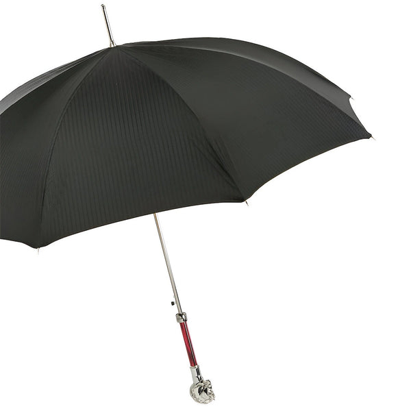Elegant Umbrella with Silver Horse Handle
