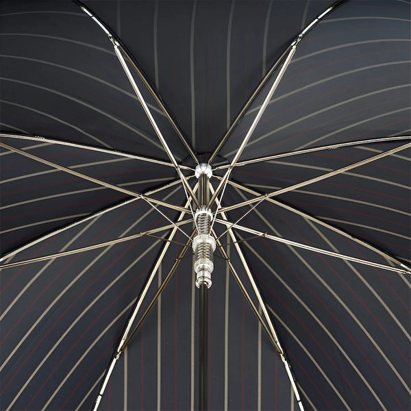 Striped Umbrella with Silver Monkey Handle