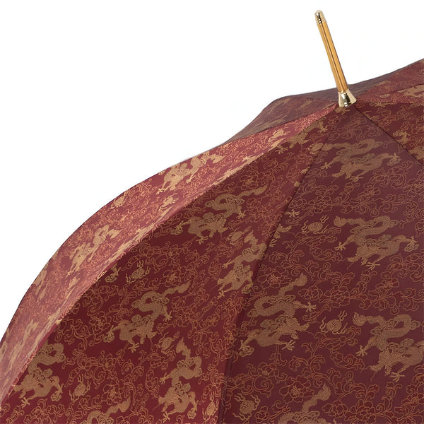 Golden Dragons Burgundy Umbrella