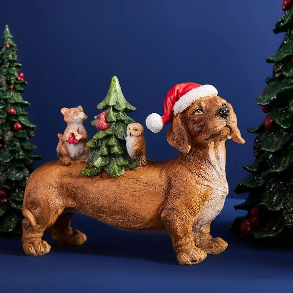 Dachshund with tree