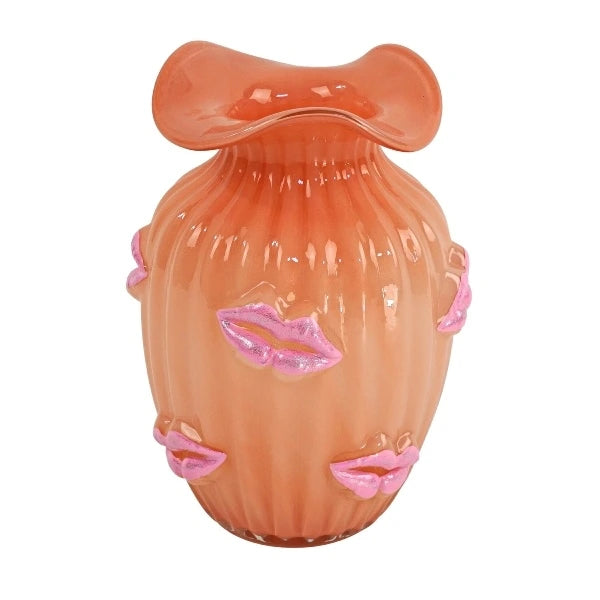 Glass Vase lips Orange