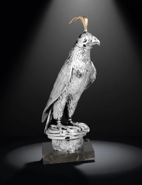 Falcon with a silver hood