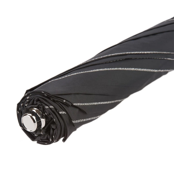 Folding Umbrella with Studs Leather Handle