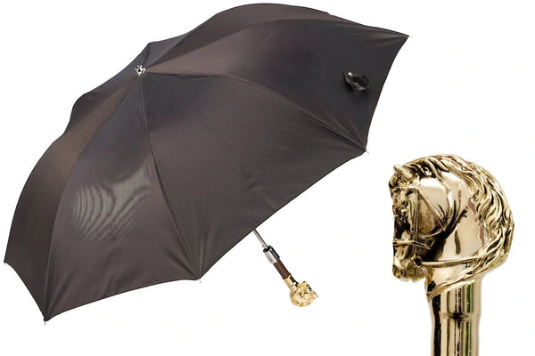 Golden Horse Folding Umbrella