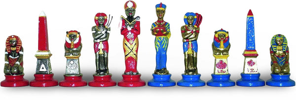 Hand Painted Metal Chess Pieces + Ebony effect wooden chessboard