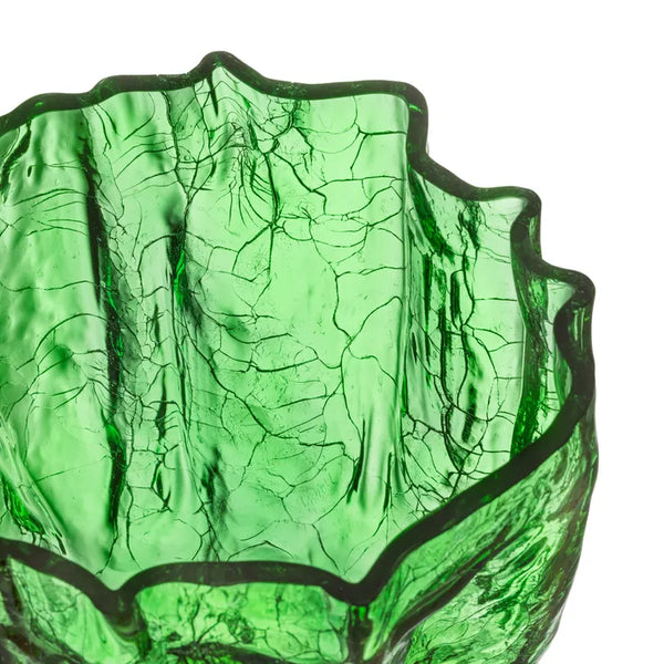 Crackle Vase Green