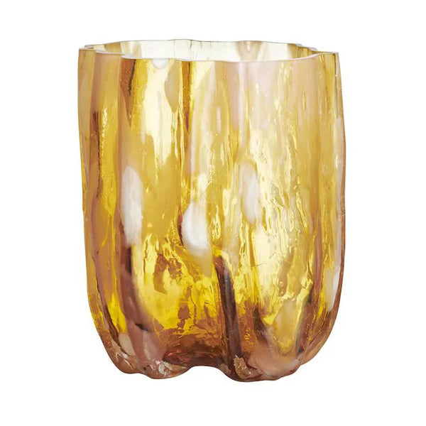 Crackle Vase Amber/Flamingo