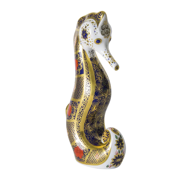 Old Imari Solid Gold Band Seahorse