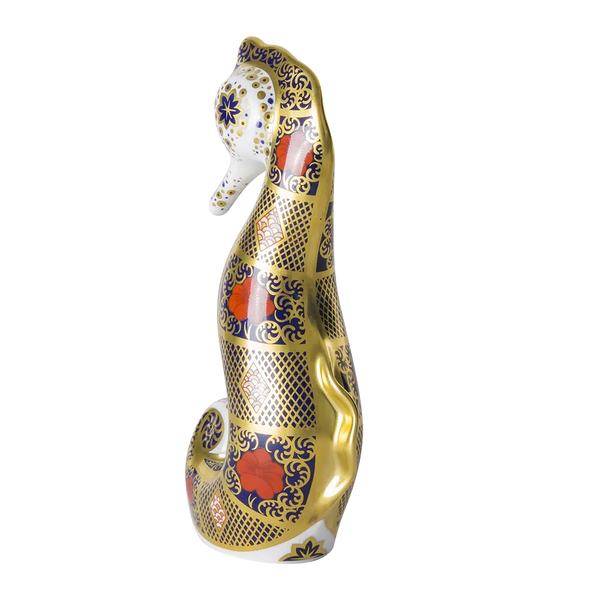 Old Imari Solid Gold Band Seahorse