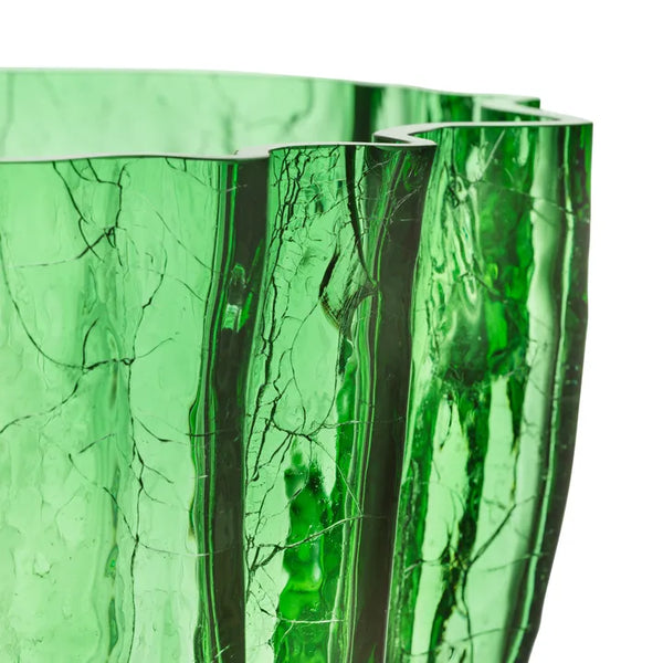 Crackle Vase Green
