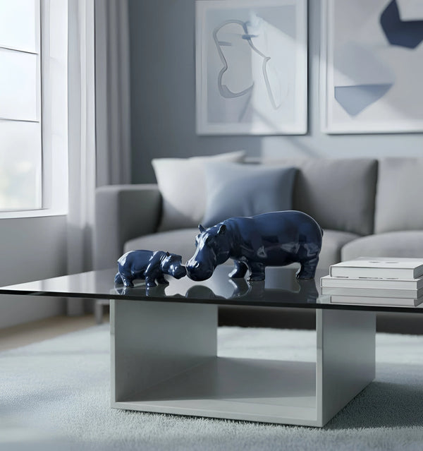 Pair of mirrored hippos