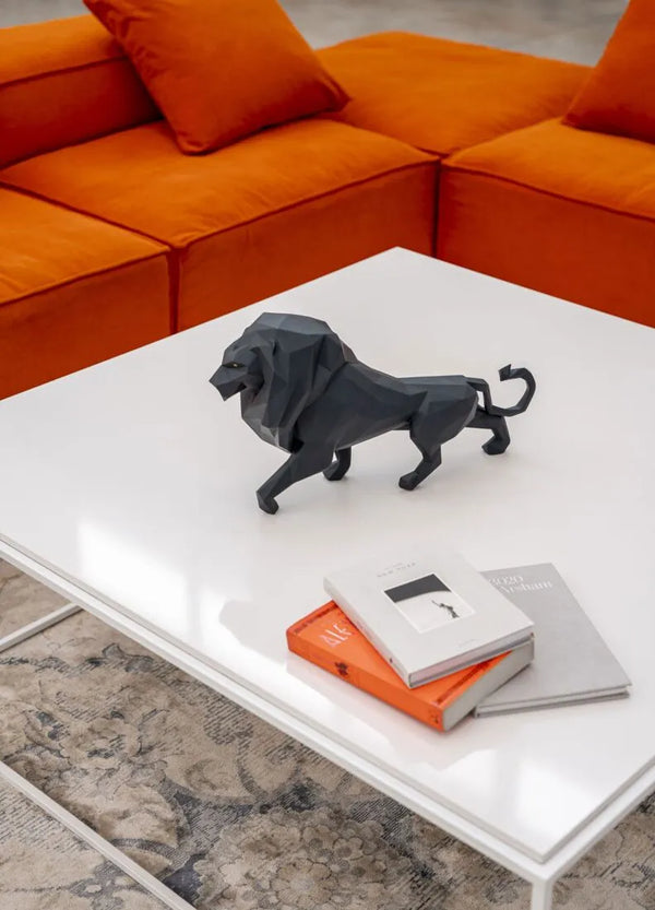 Lion Sculpture Matte Black