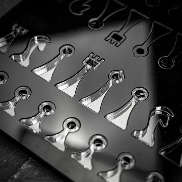 Plexiglass Chess Set Black Translucent Travel