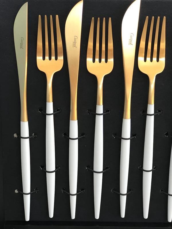 Goa White Gold Plated 24 Pcs.Set + Wooden box