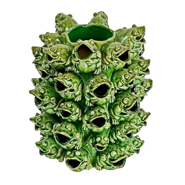Vase Frogs Green