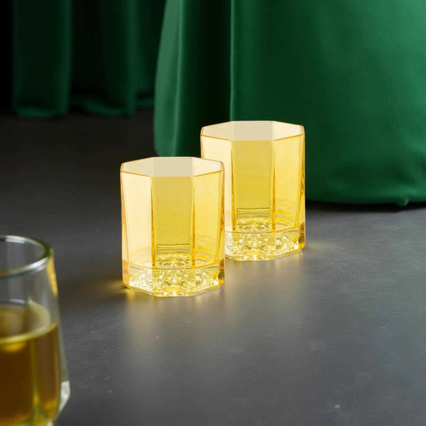 Medusa Lumiere Amber Gb 2 whisky tumblers