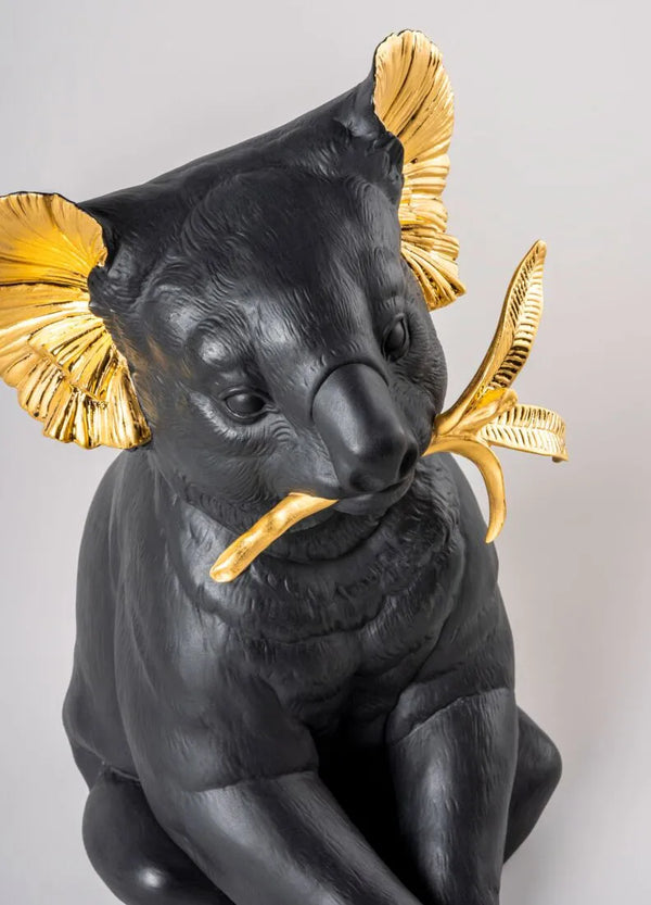 Koala Sculpture. Black-gold. Limited Edition