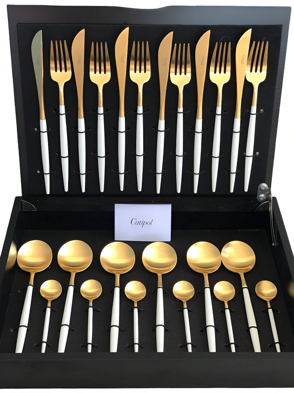 Goa White Gold Plated 24 Pcs.Set + Wooden box