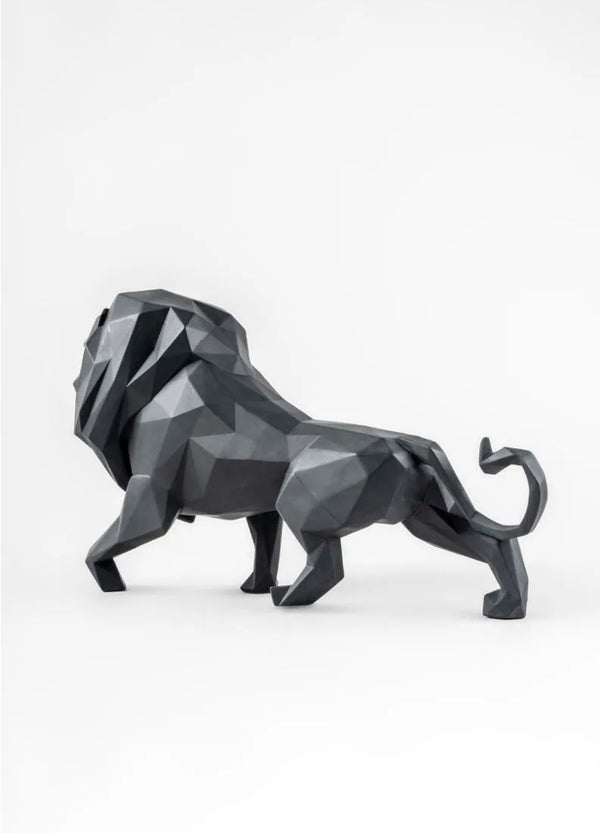 Lion Sculpture Matte Black