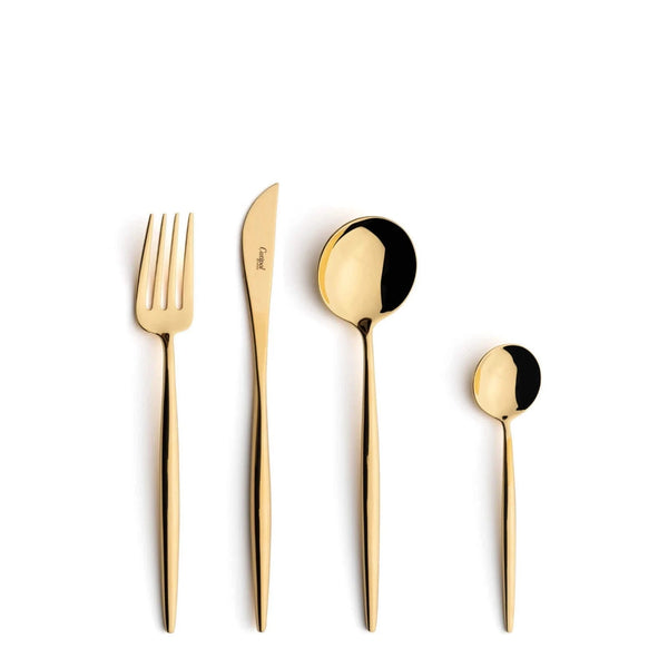 Moon Mirror Polished Gold Plated 24 Piece
