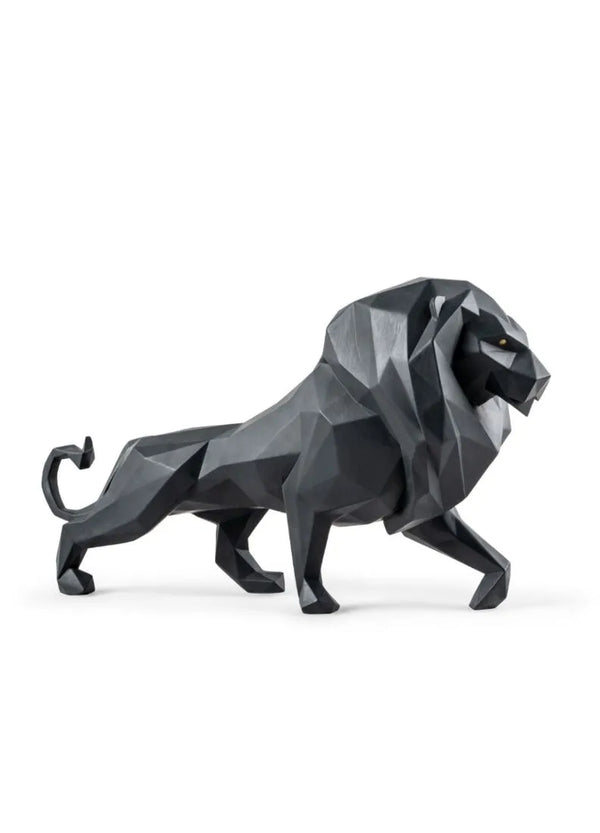 Lion Sculpture Matte Black