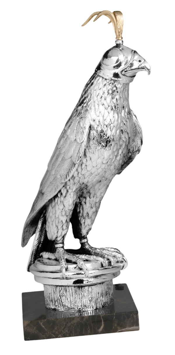 Falcon with a silver hood