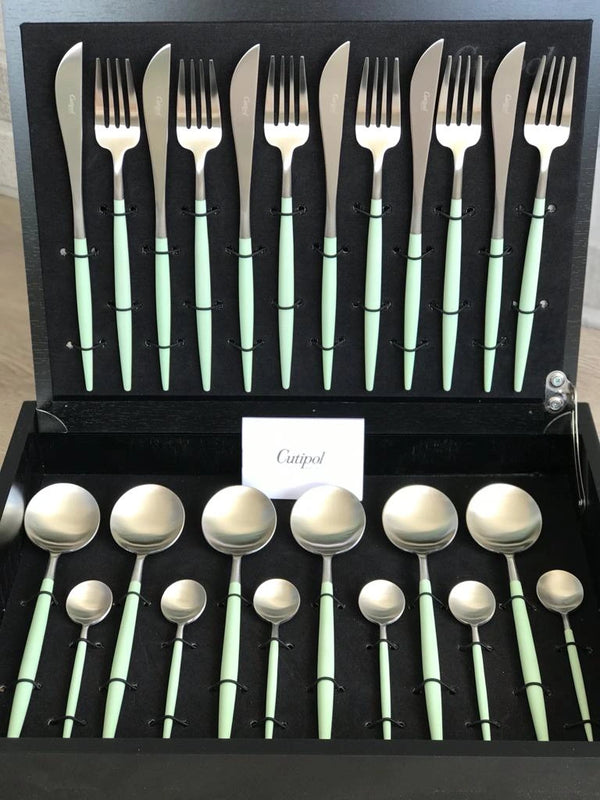 Goa Celadon Silver Plated 24 Pcs. Set + Wooden box