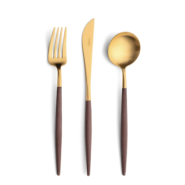 Goa Brown 6 pcs. Matte Brushed Gold Plated