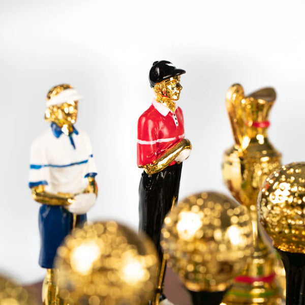 Hand Painted Pewter Chess Pieces + Leatherette Chess Board