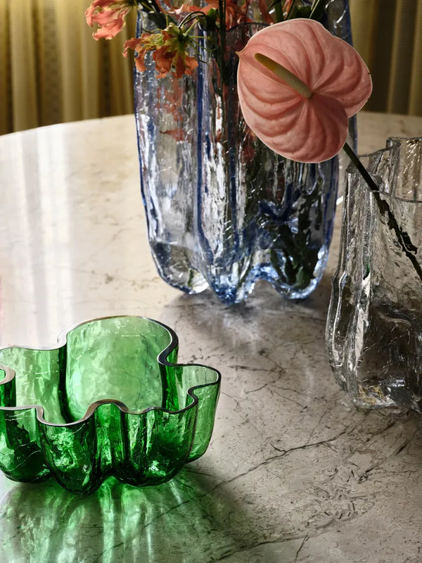 Crackle Vase Circular Glass