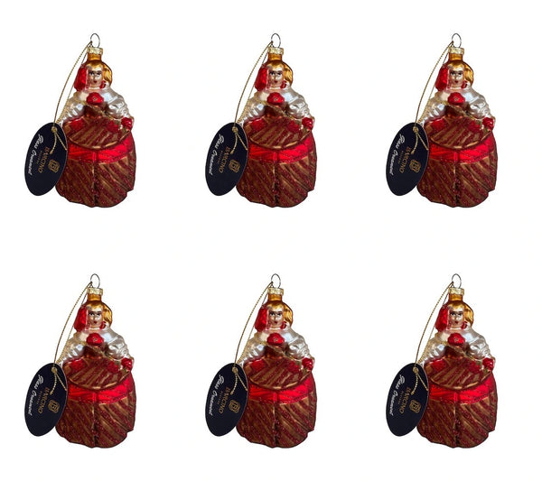 Set of 6 Christmas Menina Mosaic Ornaments