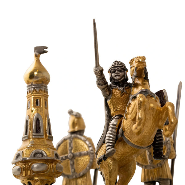 Roman Empire Unique Chess Set Bronze Gold 24 Karat