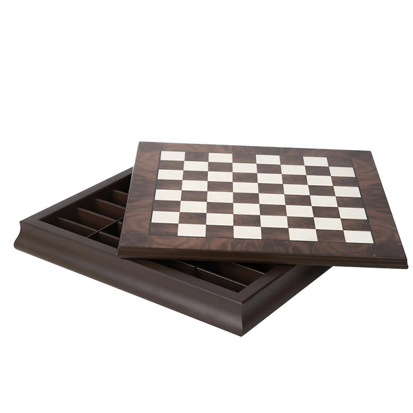 Staunton Set Solid Brass Wood Chess Pieces+Walnut Maple Wooden Board