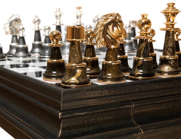 Chess BlackTable with Staunton XL Fantasy Style