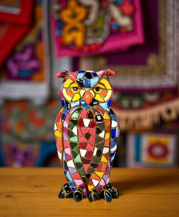 Classic Multicolor Mosaic Owl All measurements