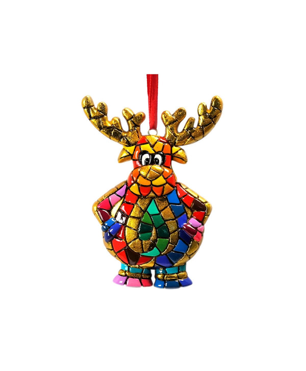 Set of 6 Christmas Mosaic Ornaments