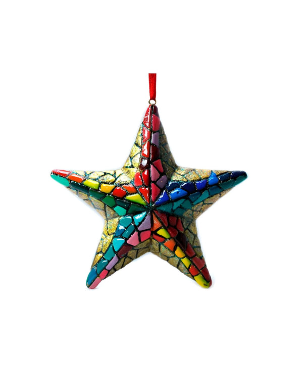 Set of 6 Christmas Mosaic Ornaments