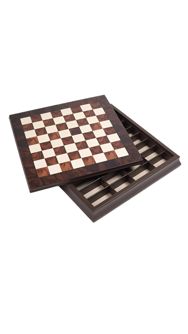 Walnut Briar Wood Chessboard Box