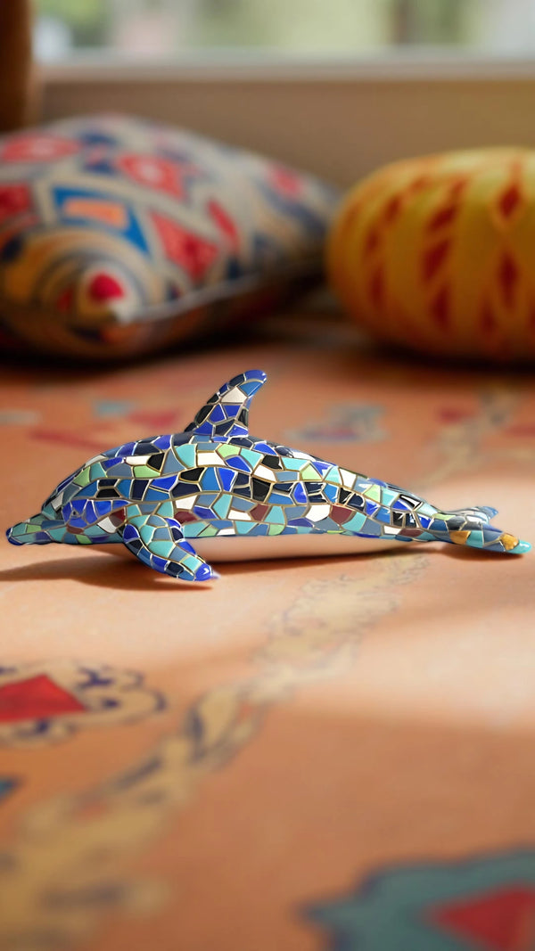 Classic Mosaic Blue Dolphin