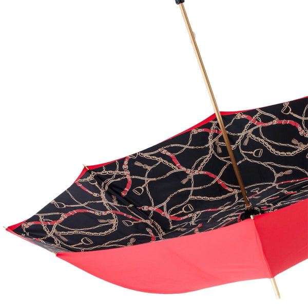 Red Umbrella with Bridles Print