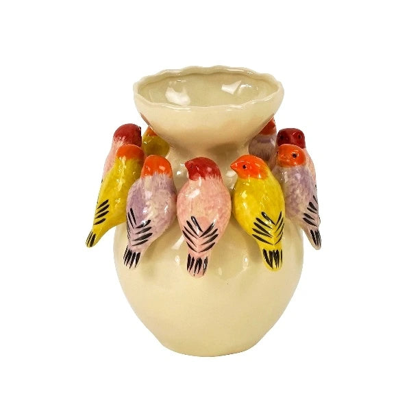 Vase with birds