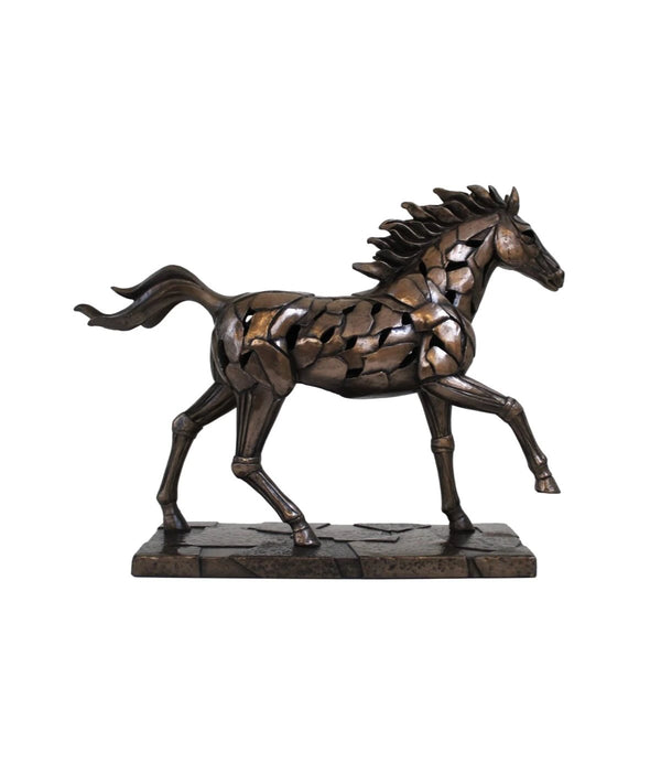 Illuminated galloping horse with light button