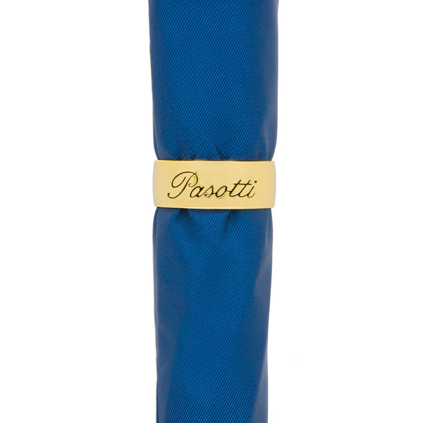 Blue Umbrella with Gold Lion Handle