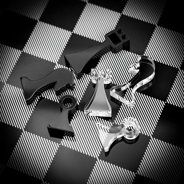 Plexiglass Chess Set Black Translucent Travel