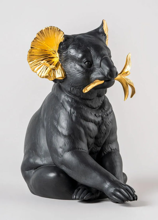 Koala Sculpture. Black-gold. Limited Edition