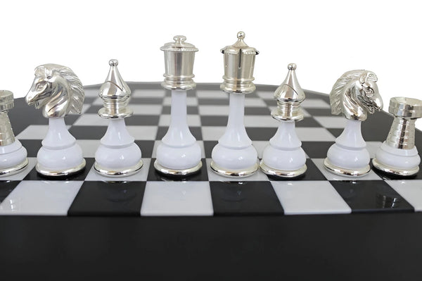 Persian Big Set Black White Version + Octagonal Wooden chessboard marble Top Drawer