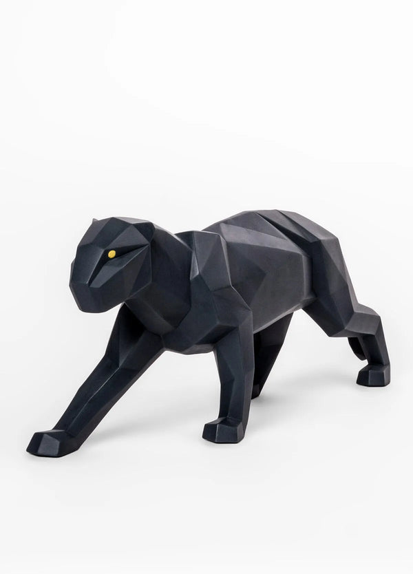 Panther Figurine. Black matte