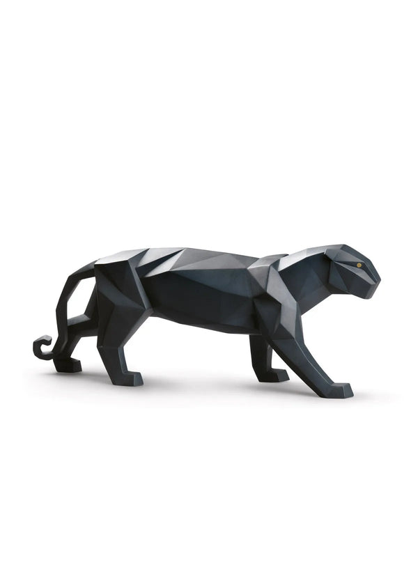 Panther Figurine. Black matte