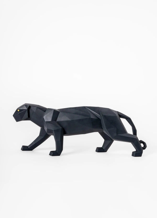 Panther Figurine. Black matte