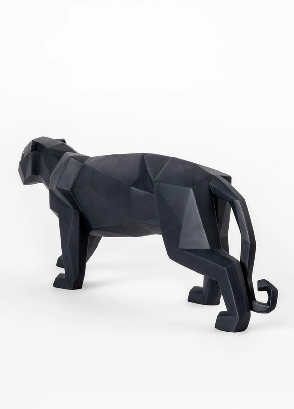 Panther Figurine. Black matte